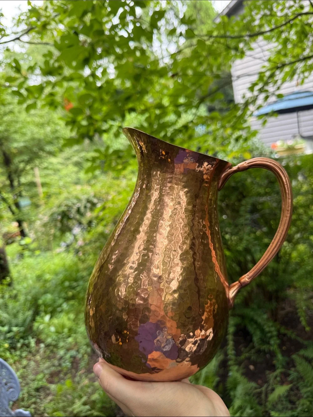 Gorham Hammered Copper Pitcher-Style Vase